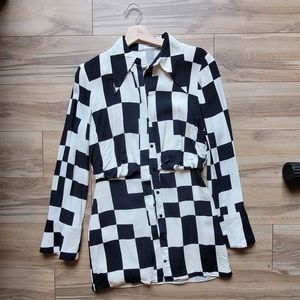 Checkered shirt dress
